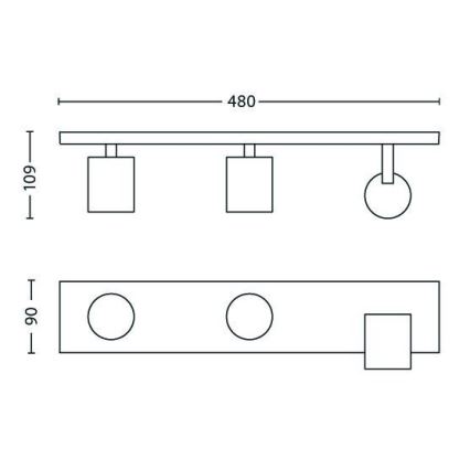 Philips - LED RGBW димируемо точково осветително тяло 3xGU10/6W/230V матов хром + дистанционно управление