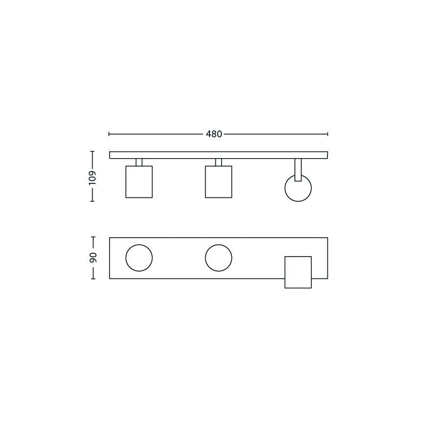 Philips - LED RGBW димируемо точково осветително тяло 3xGU10/6W/230V матов хром + дистанционно управление