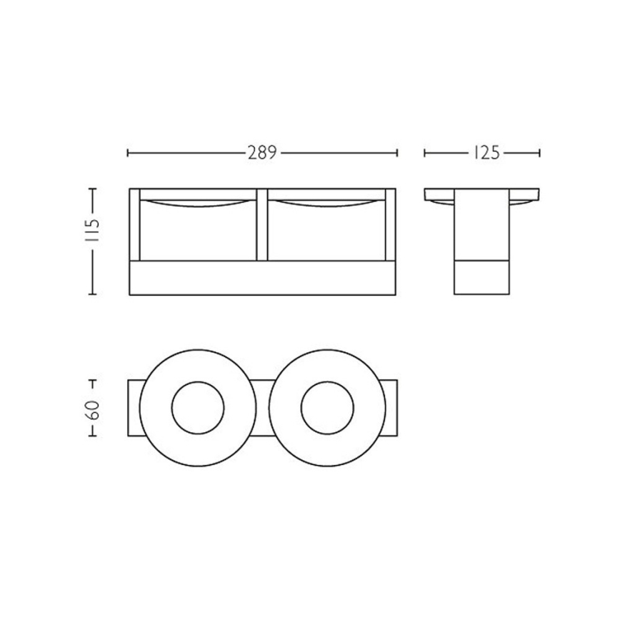 Philips 53152/48/P0 - LED Точково осветление, луна PARTICON 2xLED/4,5W/230V