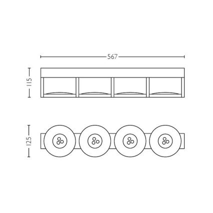 Philips 53154/48 / P0 - LED регулируем прожектор PARTICON 4xLED / 4,5W / 230V