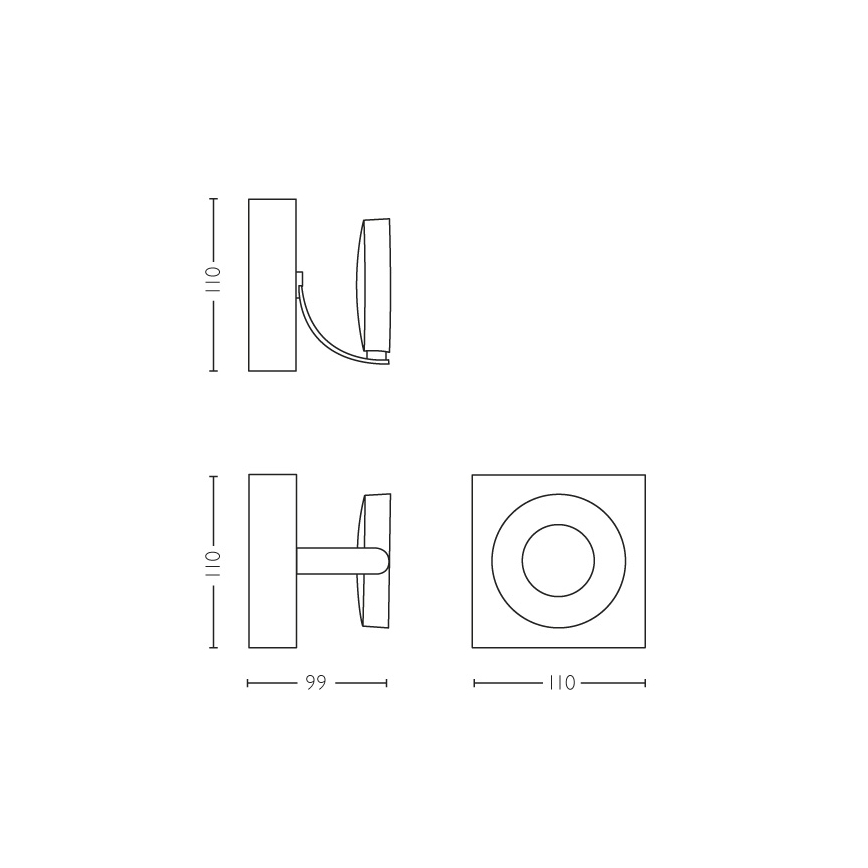 Philips 53170/31/P0 - Димируемо точково осветително тяло MYLIVING CLOCKWORK LED/4,5W