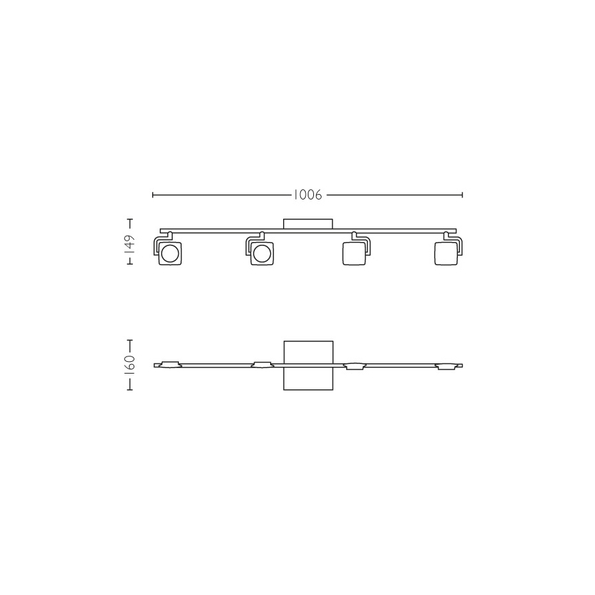 Philips 53194/48/P0 - LED Точково осветление, луна MILLENNIUM 4xLED/4,5W/230V