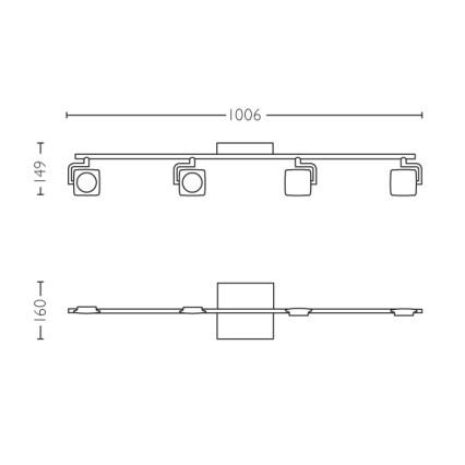 Philips 53194/48/P0 - LED Точково осветление, луна MILLENNIUM 4xLED/4,5W/230V