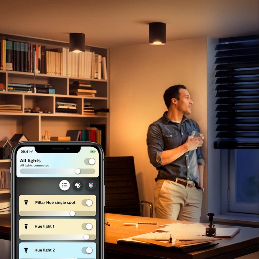Philips - LED Димируем спот Hue PILLAR 1xGU10/5W/230V + дистанционно управление