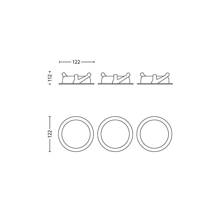 Philips - К-кт 3x LED Димируема лампа за вграждане/4,5W/230V
