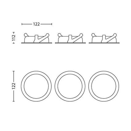 Philips - К-кт 3x LED Димируема лампа за вграждане/4,5W/230V