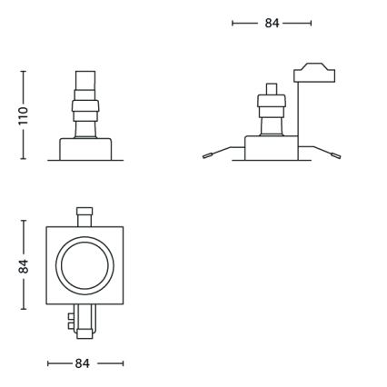 Philips - К-кт 3x Лампа за вграждане в баня 3xGU10/35W/230V IP23