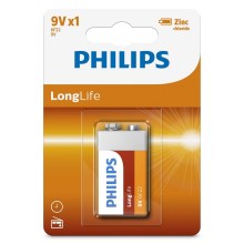Philips 6F22L1B/10 - Батерия, цинков-хлорид 6F22 LONGLIFE 9V 150mAh