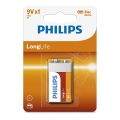 Philips 6F22L1B/10 - Цинков хлориден акумулатор 6F22 LONGLIFE 9V 150mAh