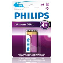 Philips 6FR61LB1A/10 - Литиева батерия 6LR61 LITHIUM ULTRA 9V 600mAh