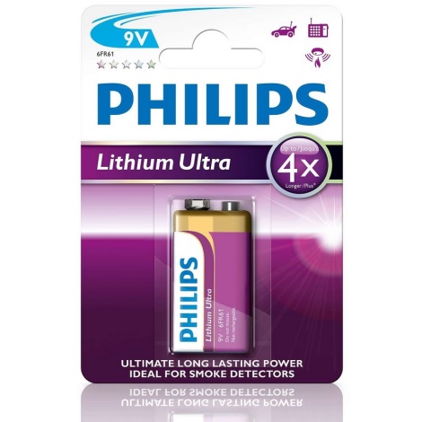 Philips 6FR61LB1A/10 - Литиева батерия 6LR61 LITHIUM ULTRA 9V