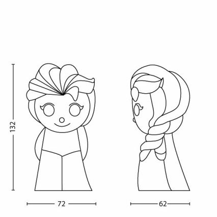 Philips 71768/03/16 - LED детска лампа DISNEY ELSA LED/0,3W/3V