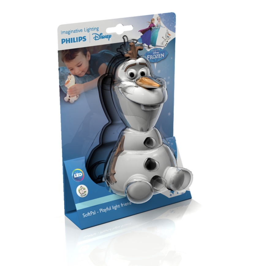 Philips 71768/08/16 - LED детска лампа DISNEY FROZEN OLAF LED/0,3W/2xAAA снежен човек