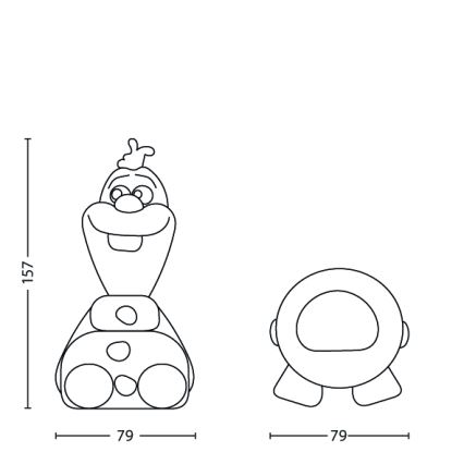 Philips 71768/08/16 - LED детска лампа DISNEY FROZEN OLAF LED/0,3W/2xAAA снежен човек