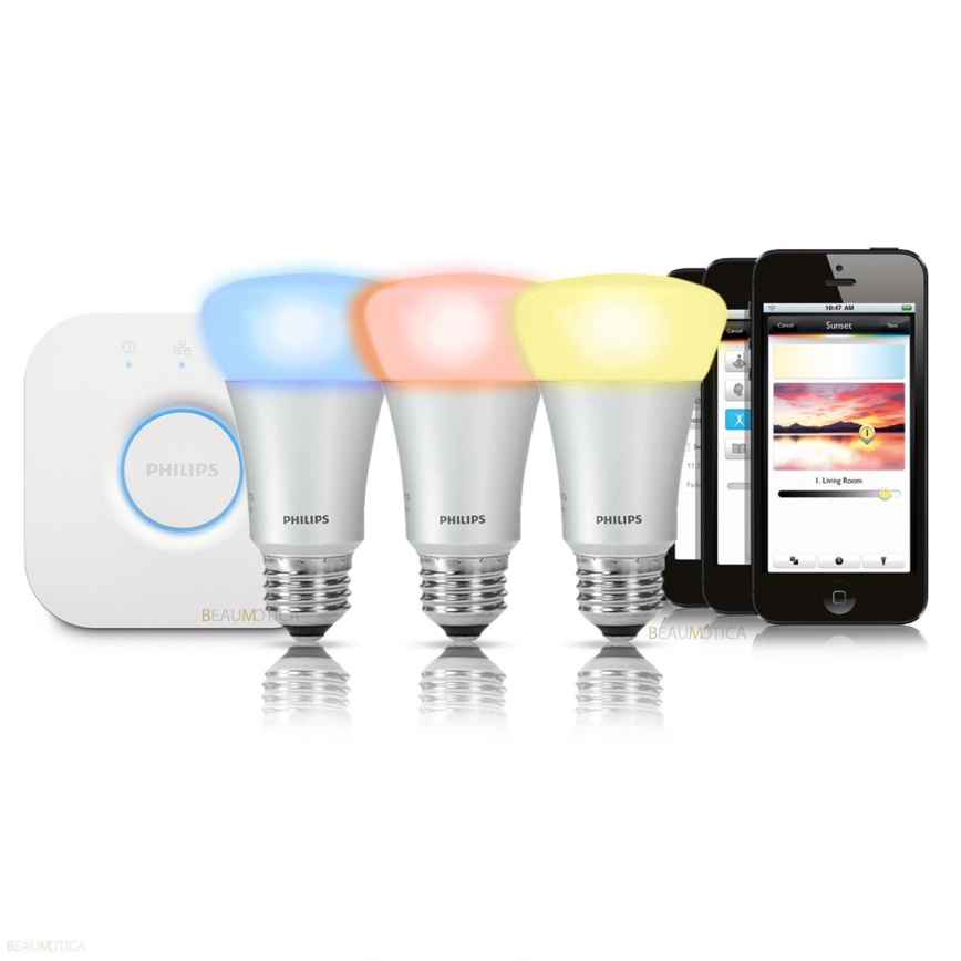Philips - Основен комплект Hue STARTER KIT 3xE27/9W + свързващо устройство