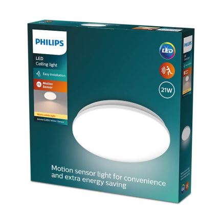 Philips - LED таванно осветително тяло с сензор ACUNA LED/21W/230V 2700K