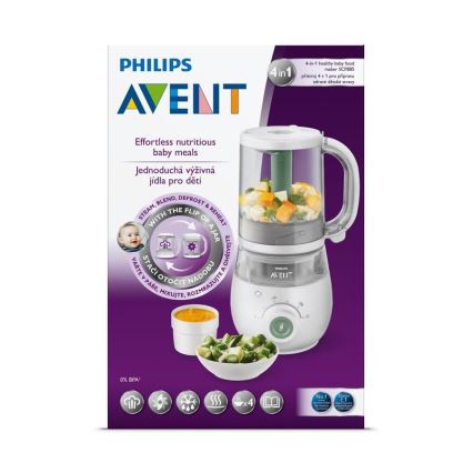 Philips Avent - Уред за готвене на пара с блендер 4в1
