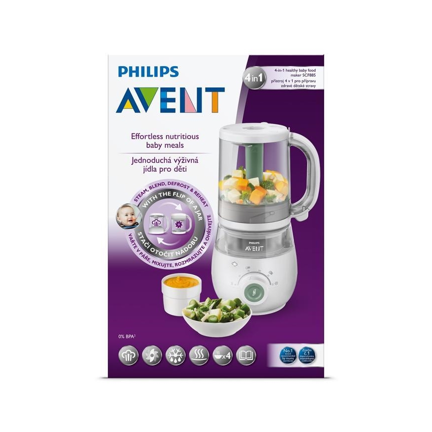 Philips Avent - Уред за готвене на пара с блендер 4в1
