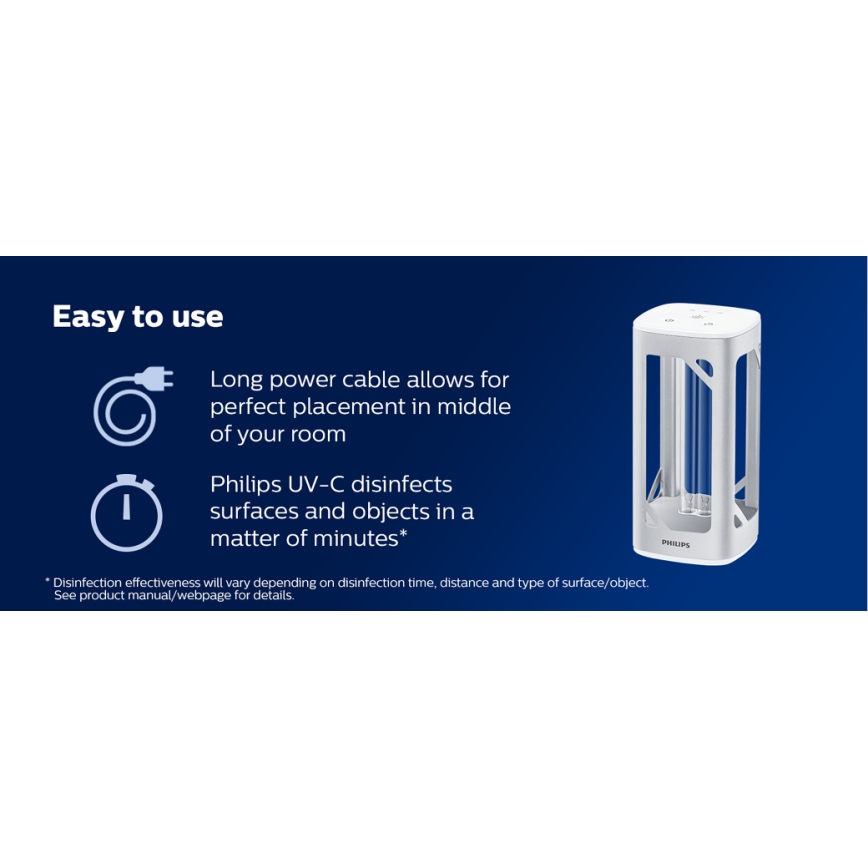 Philips - Бактерицидна лампа за дезинфекция със сензор UV-C/24W/230V