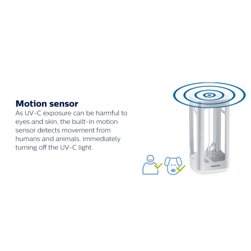 Philips - Бактерицидна лампа за дезинфекция със сензор UV-C/24W/230V