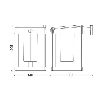 Philips - LED соларен стенен фенер с датчик за движение и здрач CAMILL LED/1,4W/3,7V 2000 mAh IP44