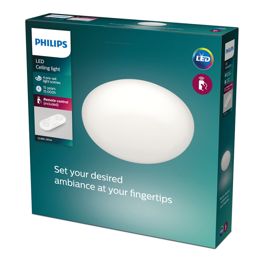 Philips - LED Димируемо таванно осветително тяло LED/23W/230V + дистанционно управление