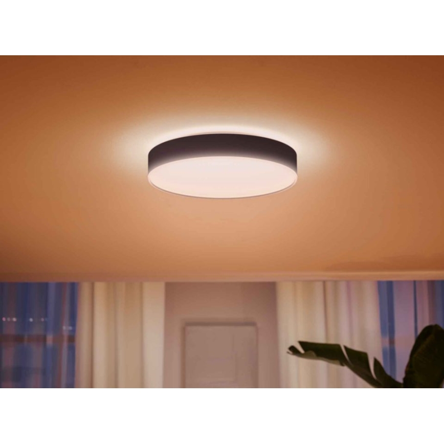 Philips - LED димируем таванен плафон Hue LED/33,5W/230V 2200-6500K диаметър 425 мм, черен + дистанционно управление