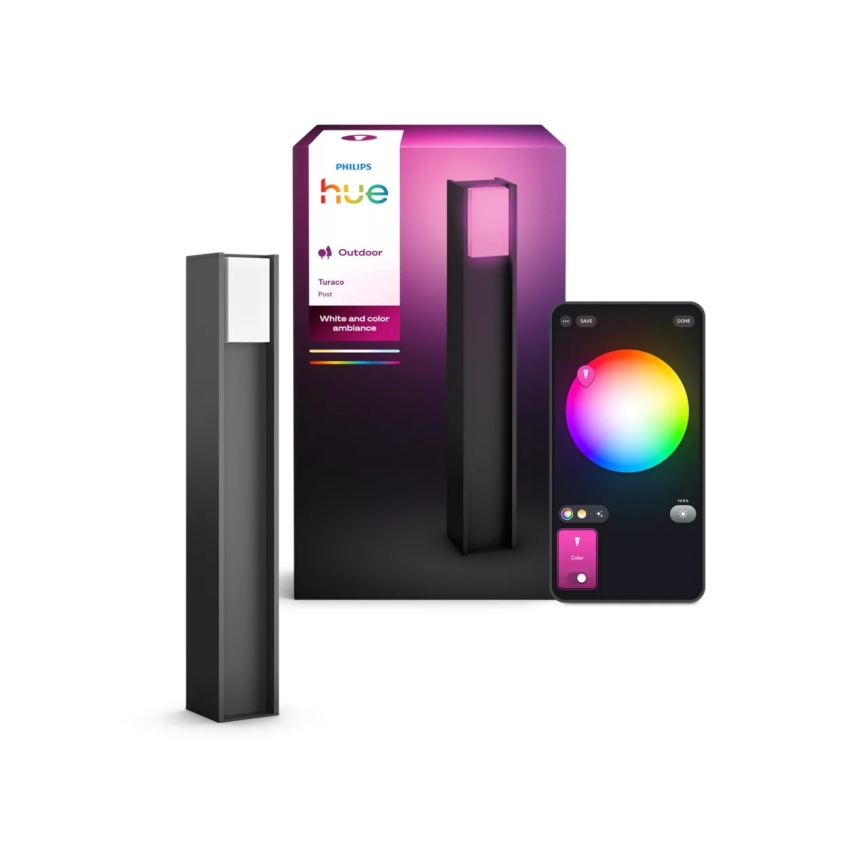 Philips - Димируема LED външна лампа Hue TURACO 1xE27/8,1W/230V 80 cm IP44