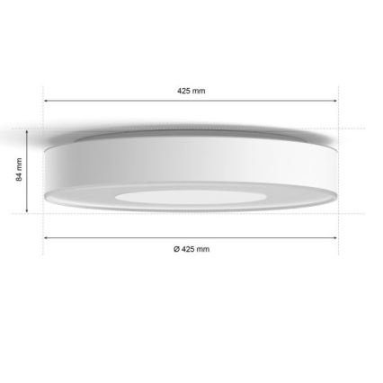 Philips - RGB LED димируемо таванно осветително тяло Hue INFUSE LED/52,5W/230V 2000-6500K Ø 425 mm бяло