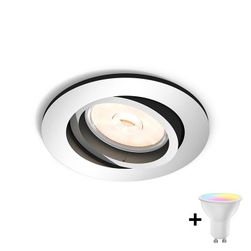 Philips - Димируемо LED RGBW вградено осветително тяло DONEGAL 1xGU10/4,8W/230V + дистанционно управление