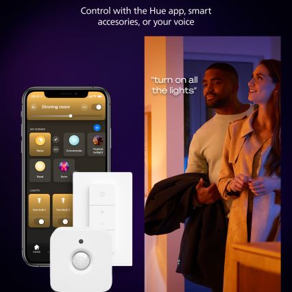 Philips - LED димируемо таванно осветително тяло Hue AURELLE LED/21W/230V 2200-6500K Ø 39,5 см черно