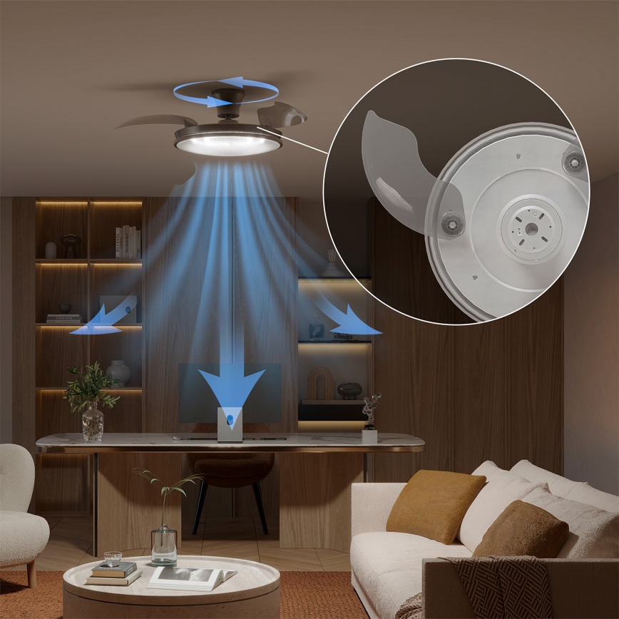 Philips - димируемо LED таванно осветително тяло с вентилатор ATLAS LED/35W/230V матов хром + дистанционно управление
