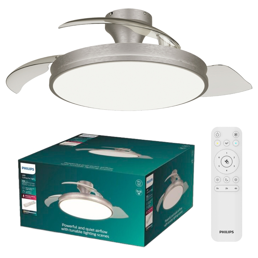Philips - димируемо LED таванно осветително тяло с вентилатор ATLAS LED/35W/230V матов хром + дистанционно управление