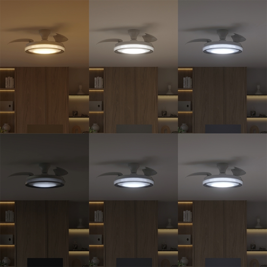 Philips - Димируема LED таванна лампа с вентилатор BLISS LED/35W/230V бяла + дистанционно управление