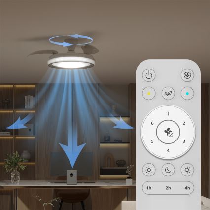 Philips - Димируема LED таванна лампа с вентилатор BLISS LED/35W/230V бяла + дистанционно управление