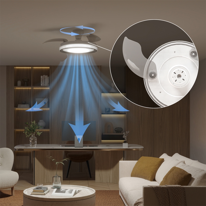 Philips - Димируема LED таванна лампа с вентилатор BLISS LED/35W/230V бяла + дистанционно управление