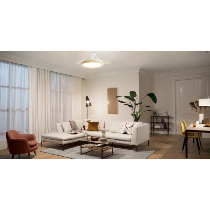 Philips - LED димируемо таванно осветително тяло с вентилатор BLISS LED/35W/230V кафяво + дистанционно управление