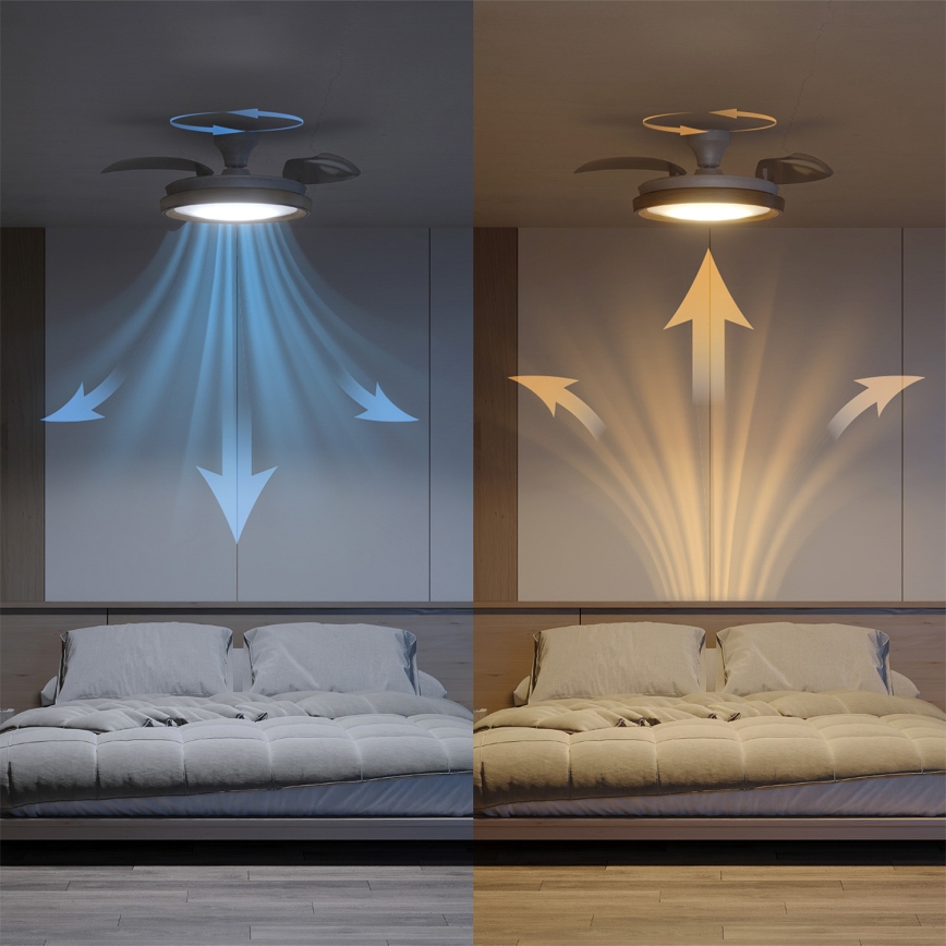 Philips - LED димируемо таванно осветително тяло с вентилатор BLISS LED/35W/230V кафяво + дистанционно управление