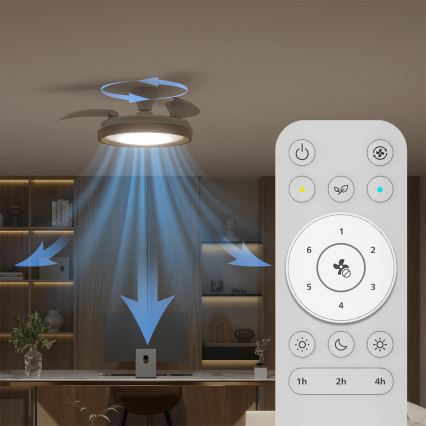 Philips - LED димируемо таванно осветително тяло с вентилатор BLISS LED/35W/230V кафяво + дистанционно управление