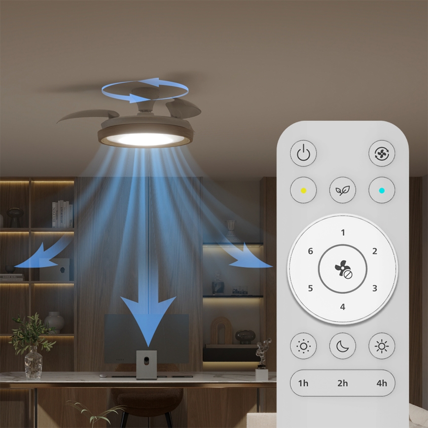 Philips - LED димируемо таванно осветително тяло с вентилатор BLISS LED/35W/230V кафяво + дистанционно управление