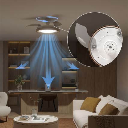 Philips - LED димируемо таванно осветително тяло с вентилатор BLISS LED/35W/230V кафяво + дистанционно управление