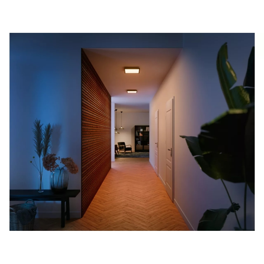 Philips - Димируема LED таванна лампа Hue AURELLE LED/19W/230V 2200-6500K 30x30 cm черна