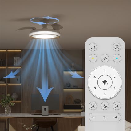 Philips - LED димируемо таванно осветително тяло с вентилатор BLISS LED/35W/230V в златисто + дистанционно управление