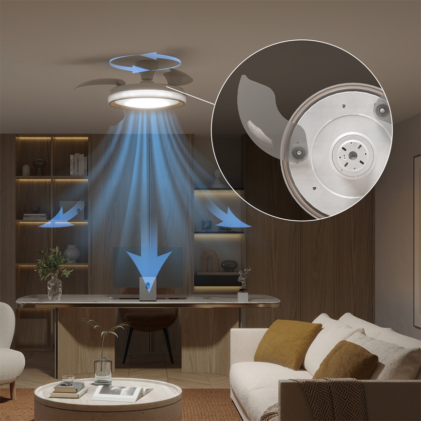 Philips - LED димируемо таванно осветително тяло с вентилатор BLISS LED/35W/230V в златисто + дистанционно управление