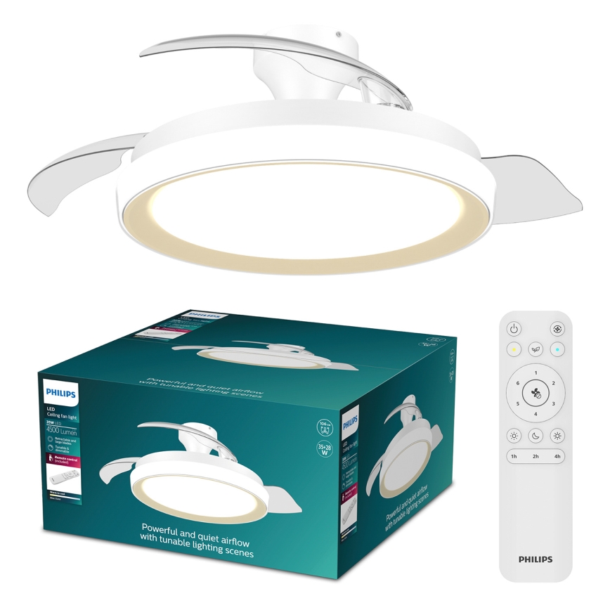 Philips - LED димируемо таванно осветително тяло с вентилатор BLISS LED/35W/230V в златисто + дистанционно управление