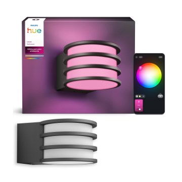 Philips - Димируемо външно стенно RGB LED осветително тяло Hue LUCCA 1xE27/8,1W/230V 1000-20000K IP44