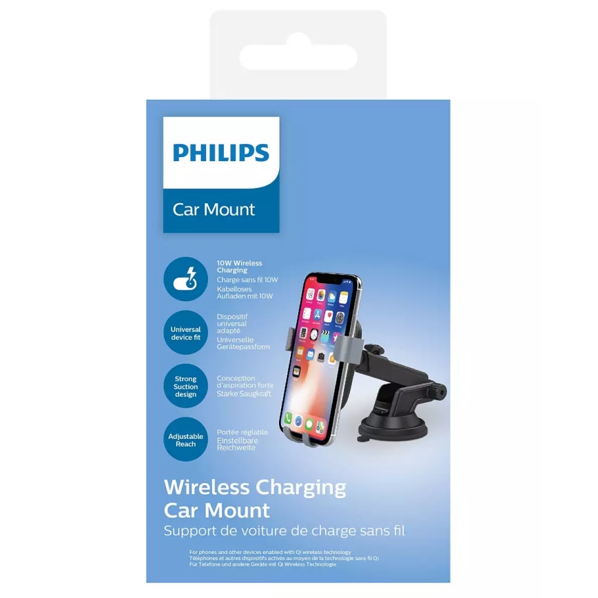 Philips DLK3532Q/00 - Автомобилна поставка за телефон с безжично зареждане 10W