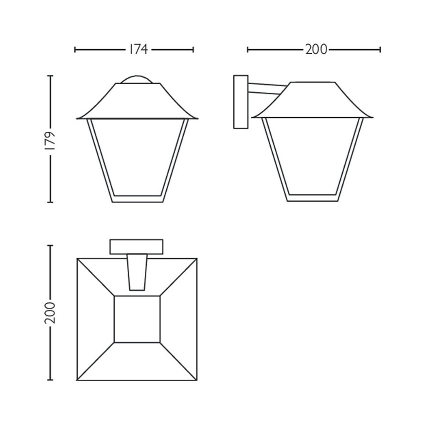Philips - Екстериорен аплик 1xE27/60W/230V IP44