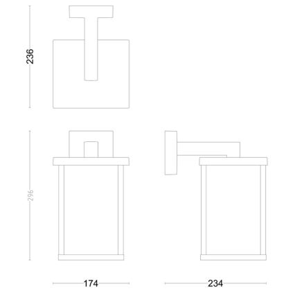 Philips - Екстериорен аплик BELLINI 1xE27/25W/230V IP44