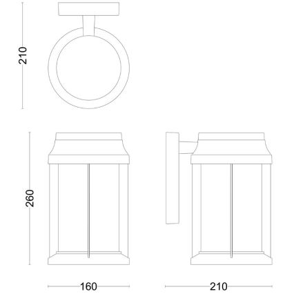 Philips - Екстериорен аплик BELLINI 1xE27/25W/230V IP44
